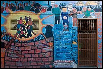 Political mural and door, Mission District. San Francisco, California, USA ( color)