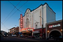 Castro theater at dusk. San Francisco, California, USA (color)