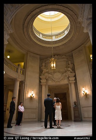 Wedding in the City Hall rotunda. San Francisco, California, USA