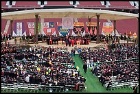 Beginning of commencement ceremony. Stanford University, California, USA (color)