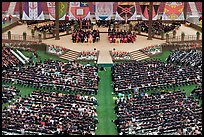Students and university officials during commencement ceremony. Stanford University, California, USA (color)