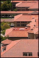 Red tiles rooftops seen from above. Stanford University, California, USA ( color)