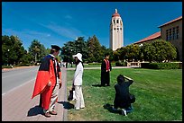 Conversation and picture taking after graduation. Stanford University, California, USA ( color)