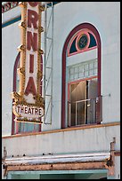 California Theater facade detail, Dunsmuir. California, USA ( color)
