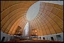 Worship space in vesica pisces shape, Cathedral of Christ the Light. Oakland, California, USA