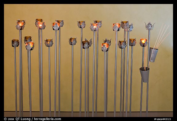 Modern candle holders, Christ the Light Cathedral. Oakland, California, USA (color)