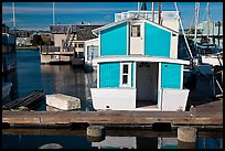Houseboat, Oakland Alameda harbor. Alameda, California, USA (color)