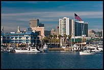 View of Oakland harbor and Jack London Square. Oakland, California, USA (color)