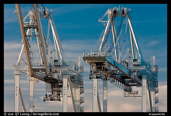 Container cranes, Port of Oakland. Oakland, California, USA (color)