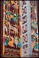 Detail of art deco mosaic, Paramount Theater. Oakland, California, USA (color)