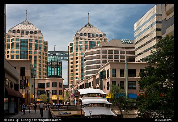 City center mall and Federal building. Oakland, California, USA (color)