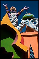 Multicolored architectural details, Fairyland. Oakland, California, USA (color)