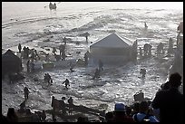 Tidal wave washing booth during mavericks contest. Half Moon Bay, California, USA ( color)