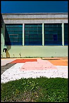 Sidewalk and industrial building facade. Berkeley, California, USA ( color)