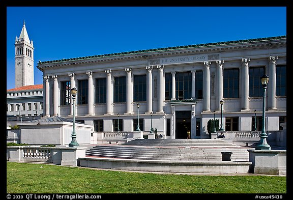Library and Campanile, University of California. Berkeley, California, USA (color)