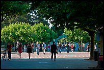 Students walking on Sproul Plazza. Berkeley, California, USA (color)