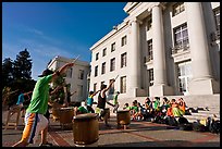 Students practising drums. Berkeley, California, USA (color)