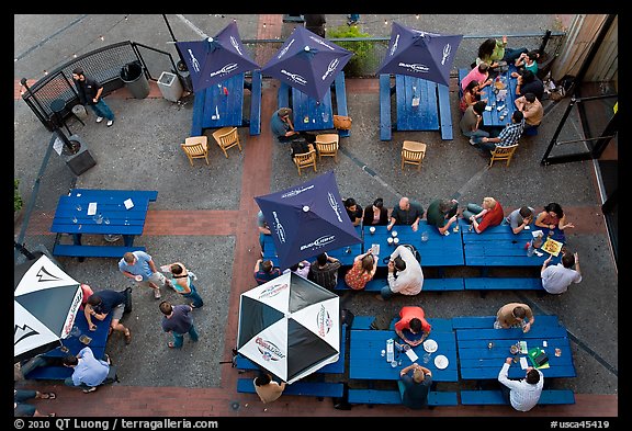 Bar tables from above. Berkeley, California, USA (color)