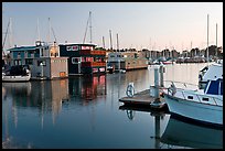 Houseboats in Berkeley Marina, sunset. Berkeley, California, USA ( color)