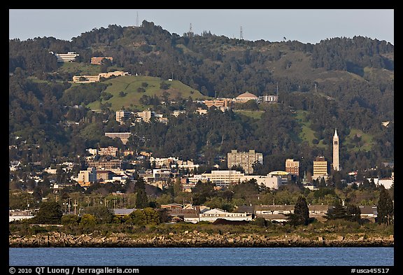 Berkeley hills seen from the Bay. Berkeley, California, USA (color)
