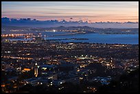 University and city at sunset. Berkeley, California, USA