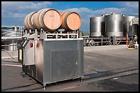 Wine processing equipment, Artesa Winery. Napa Valley, California, USA (color)