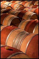 Oak barrels, Hess Collection winery. Napa Valley, California, USA (color)