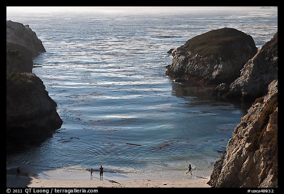China Cove with people from above. Point Lobos State Preserve, California, USA (color)