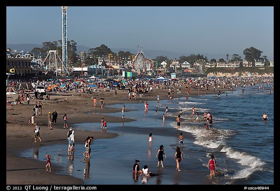 Beach on summer day. Santa Cruz, California, USA (color)