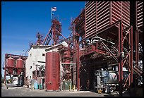 Grain elevator, Oakdale. California, USA (color)