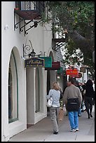 Shopping on Ocean Avenue. Carmel-by-the-Sea, California, USA (color)