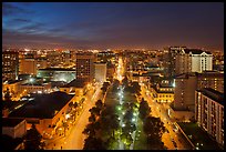 Downtown San Jose from above at night. San Jose, California, USA ( color)