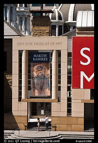 San Jose Museum of Art detail. San Jose, California, USA (color)