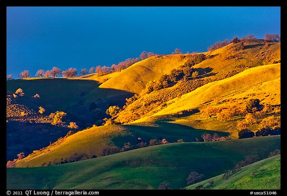 Hills at sunset, Evergreen. San Jose, California, USA