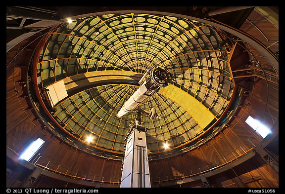 Antique refracting 36 inch telescope. San Jose, California, USA