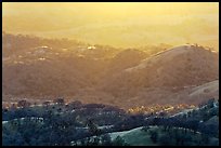 Hills and ridges at sunset. San Jose, California, USA ( color)