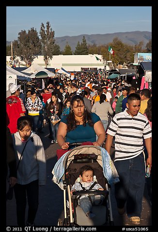 Crowded alley, San Jose Flee Market. San Jose, California, USA (color)