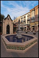 Fountain. Santana Row, San Jose, California, USA ( color)