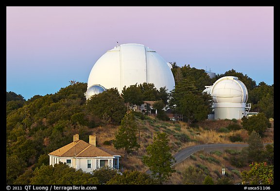 Lick observatory domes. San Jose, California, USA (color)