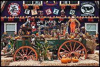 Decorations in pumpkin farm. Half Moon Bay, California, USA (color)