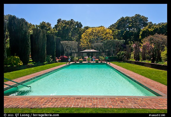 Swimming pool, Filoli estate. Woodside,  California, USA (color)