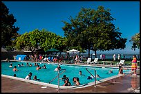 Public swimming pool, McNears Beach County Park. San Pablo Bay, California, USA (color)