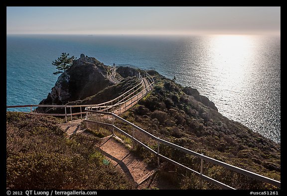 Overlook over Pacific Ocean, late afternoon. California, USA (color)