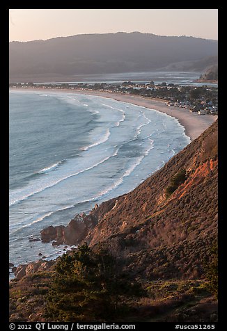 Stinson Beach from above at sunset. California, USA (color)