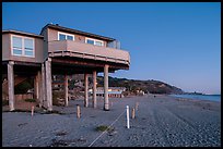 Beach house with high stilts, Stinson Beach. California, USA ( color)