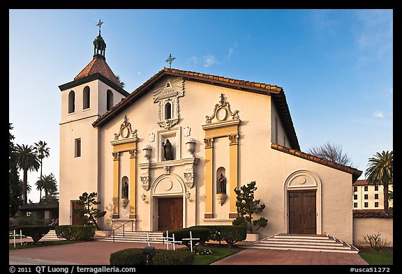 Santa Clara University Mission Church. Santa Clara,  California, USA (color)