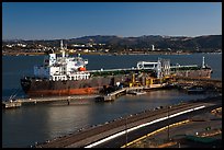 Oil tanker and Carquinez Strait. Martinez, California, USA (color)