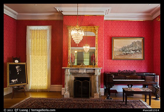 Piano room, John Muir Home, John Muir National Historic Site. Martinez, California, USA