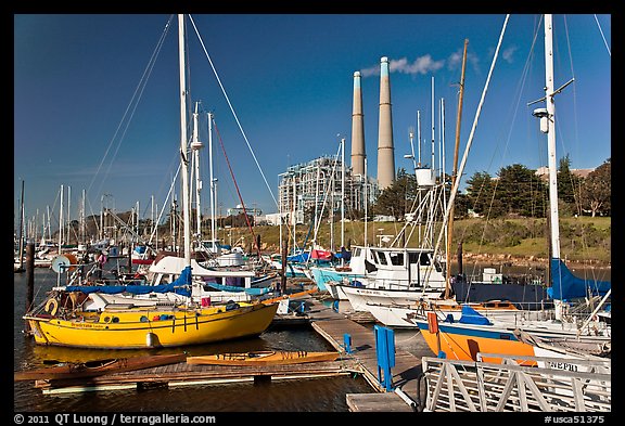 Harbor and power plant, Moss Landing. California, USA (color)