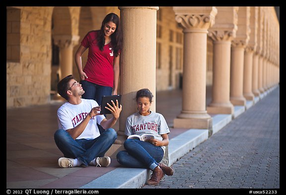 Students on the Quad. Stanford University, California, USA (color)
